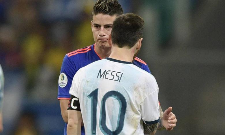 James Rodríguez y Lionel Messi