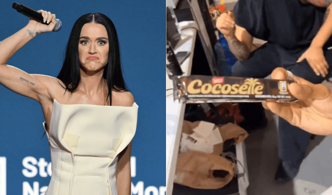 Katy Perry mostró que le encanta comer galletas Cocosette 