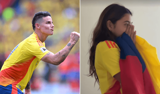 Salomé, hija de James Rodríguez, celebró y lloró al ver gol de su papá