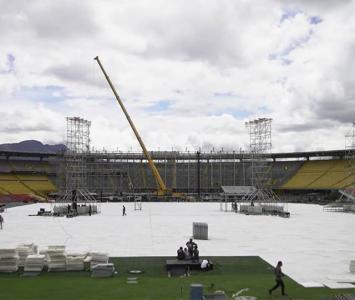 Montaje de un concierto en Bogotá