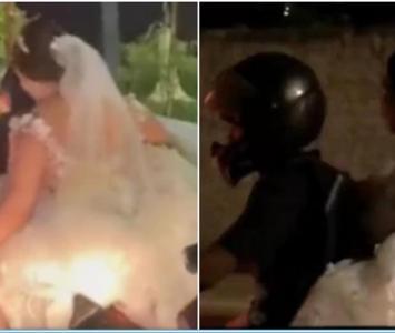 Novia llegó a su matrimonio en mototaxi 