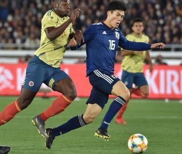 Selección Colombia en partido amistoso ante Japón