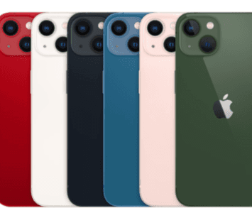 iPhone 13 de color rojo, blanco, negro, azul, rosado y verde